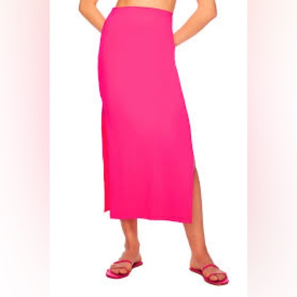 Susana Monaco Side Slit Midi Skirt Size XS Pink Women’s - Picture 1 of 8